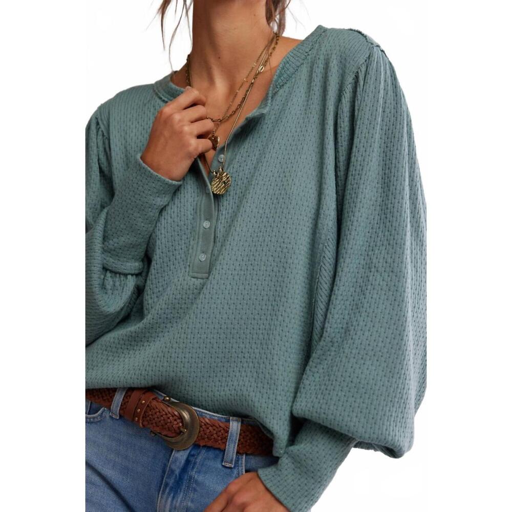 Free People Quinn Knit Henley Thermal Top - Picture 5 of 5